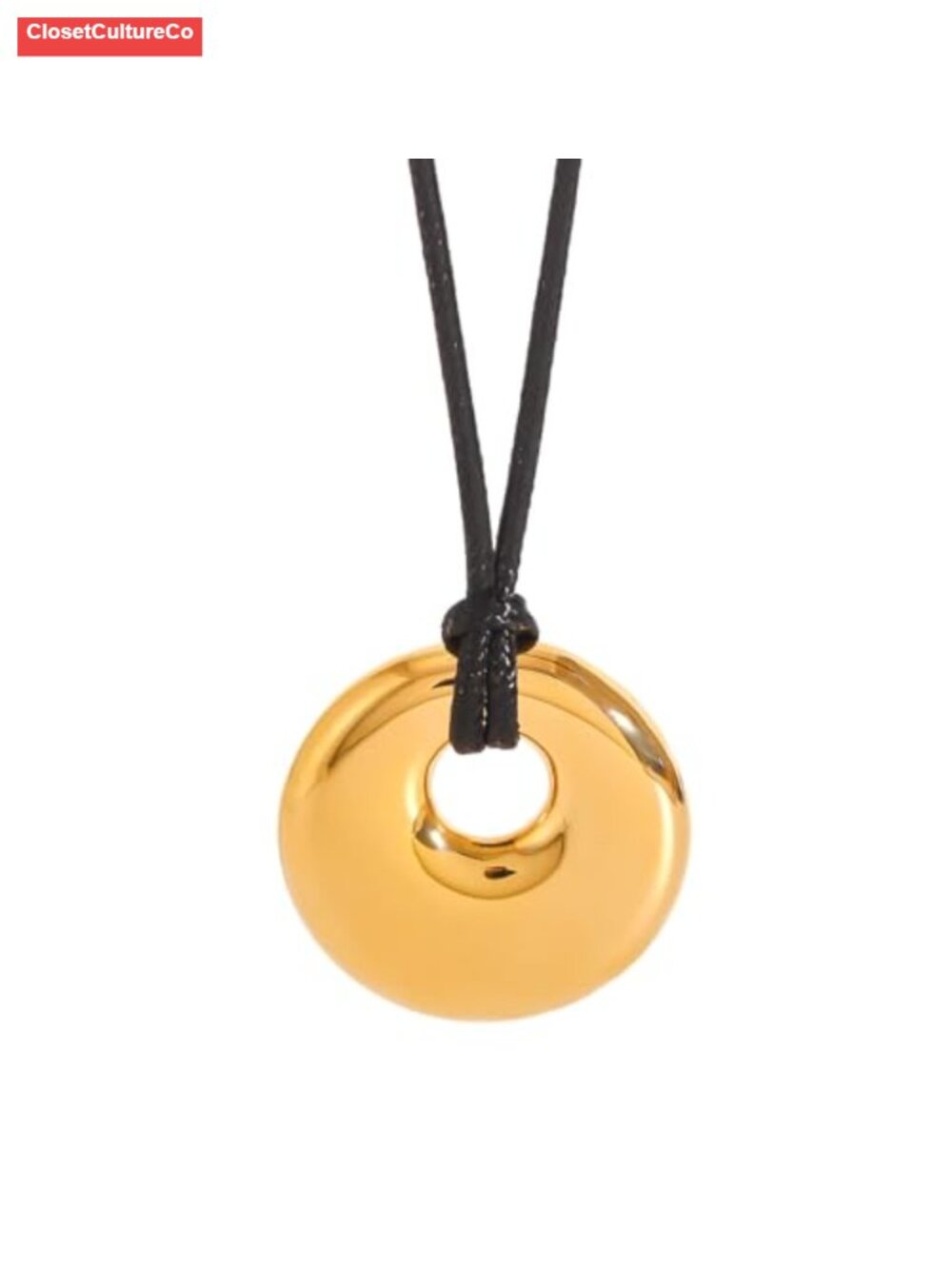 Black Cord Pendant Necklace Women Chunky Statement Necklace Boho Chic Trendy